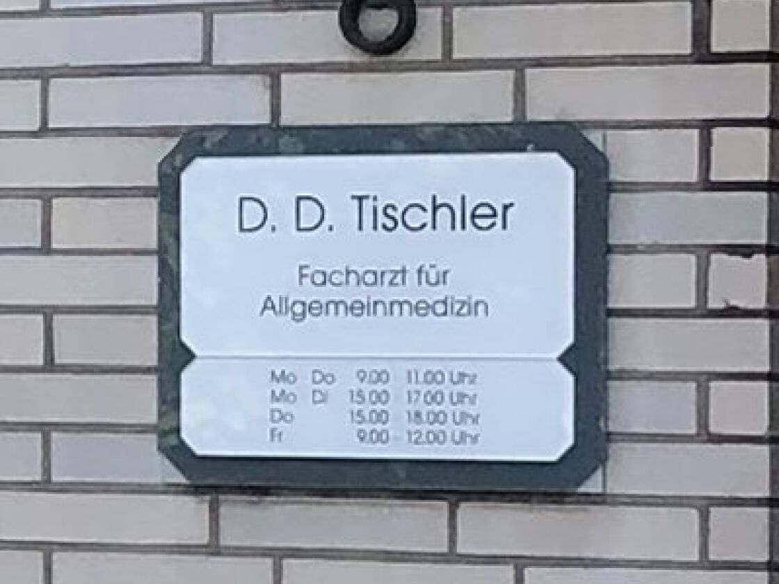 Praxisschild Dr Tischler 2020 1